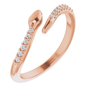 .08 CTW Natural Diamond Bypass Snake Ring (Style 124571)