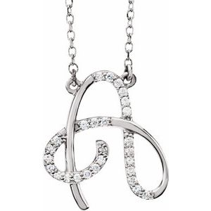 1/10 Ctw Natural Diamond Initial Necklace (Style 67399)
