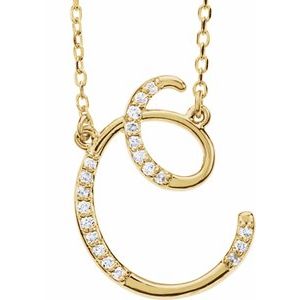.08 Ctw Natural Diamond Initial Necklace (Style 67399)