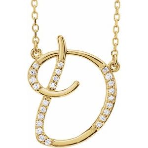 1/10 Ctw Natural Diamond Initial Necklace (Style 67399)