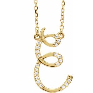 .08 Ctw Natural Diamond Initial Necklace (Style 67399)