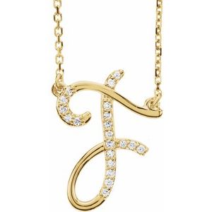 .08 Ctw Natural Diamond Initial Necklace (Style 67399)