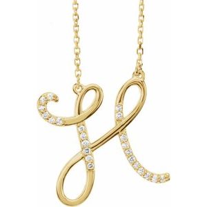 1/10 Ctw Natural Diamond Initial Necklace (Style 67399)
