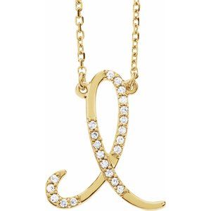 1/10 Ctw Natural Diamond Initial Necklace (Style 67399)