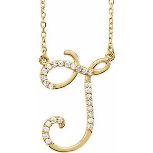1/10 Ctw Natural Diamond Initial Necklace (Style 67399)