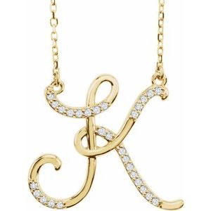 1/10 Ctw Natural Diamond Initial Necklace (Style 67399)