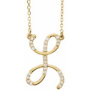 1/10 Ctw Natural Diamond Initial Necklace (Style 67399)