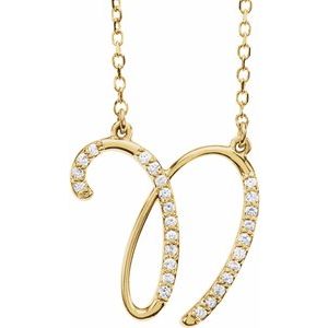 1/10 Ctw Natural Diamond Initial Necklace (Style 67399)