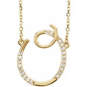 .08 Ctw Natural Diamond Initial Necklace (Style 67399)