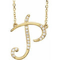 .08 Ctw Natural Diamond Initial Necklace (Style 67399)