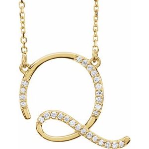 1/8 Ctw Natural Diamond Initial Necklace (Style 67399)