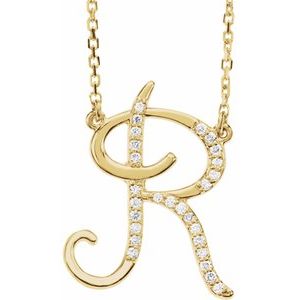 1/10 Ctw Natural Diamond Initial Necklace (Style 67399)