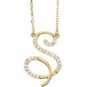 1/8 Ctw Natural Diamond Initial Necklace (Style 67399)