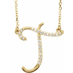 1/10 Ctw Natural Diamond Initial Necklace (Style 67399)