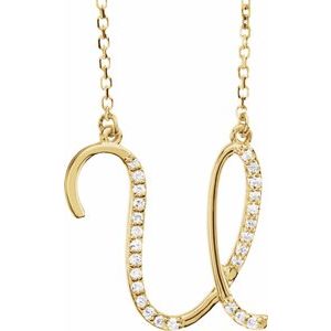 1/10 Ctw Natural Diamond Initial Necklace (Style 67399)