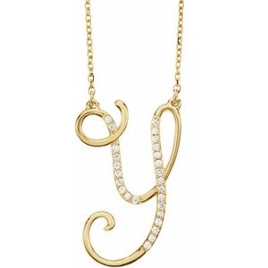 1/10 Ctw Natural Diamond Initial Necklace (Style 67399)