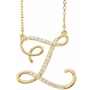1/10 Ctw Natural Diamond Initial Necklace (Style 67399)