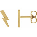 14K Yellow Gold Tiny Lightning Bolt Earrings
