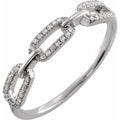 14K White Gold 1/6 CTW Natural Diamond Chain Link Ring