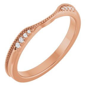 Natural Diamond Milgrain Contour Wedding Band