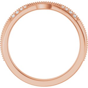 Natural Diamond Milgrain Contour Wedding Band