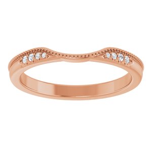 Natural Diamond Milgrain Contour Wedding Band