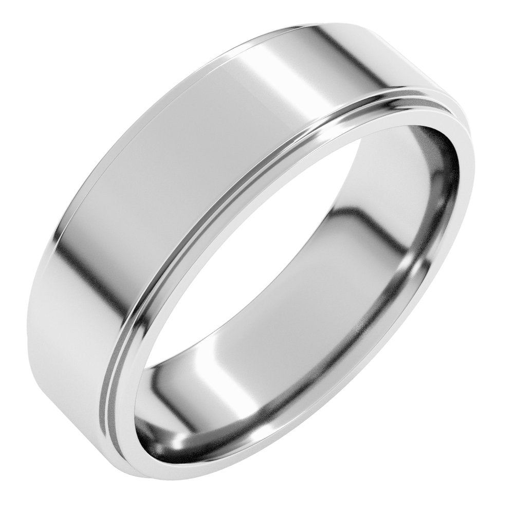 Stepped-Edge Comfort-Fit Flat Band
