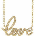 1/6 Ctw Natural Diamond Love Necklace (Style 87261)