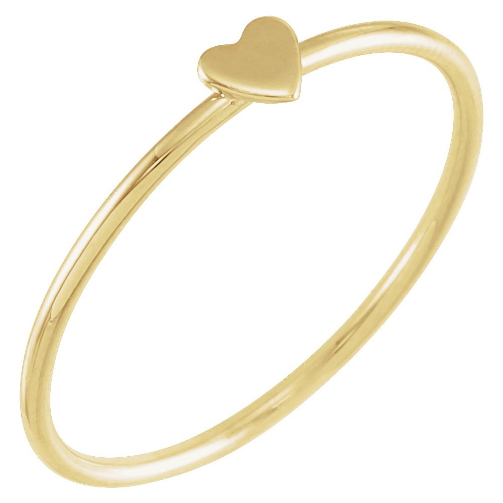 Jubilee 14K Yellow Gold Stackable Heart Ring Size 7