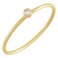14K Yellow Gold .03 CT Natural Diamond Stackable Ring Size 7