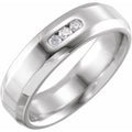 14K Gold 1/8 CTW Beveled Comfort-Fit Diamond Wedding Band