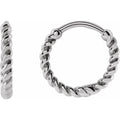 14K White Gold Rope 11 mm Hoop Earrings