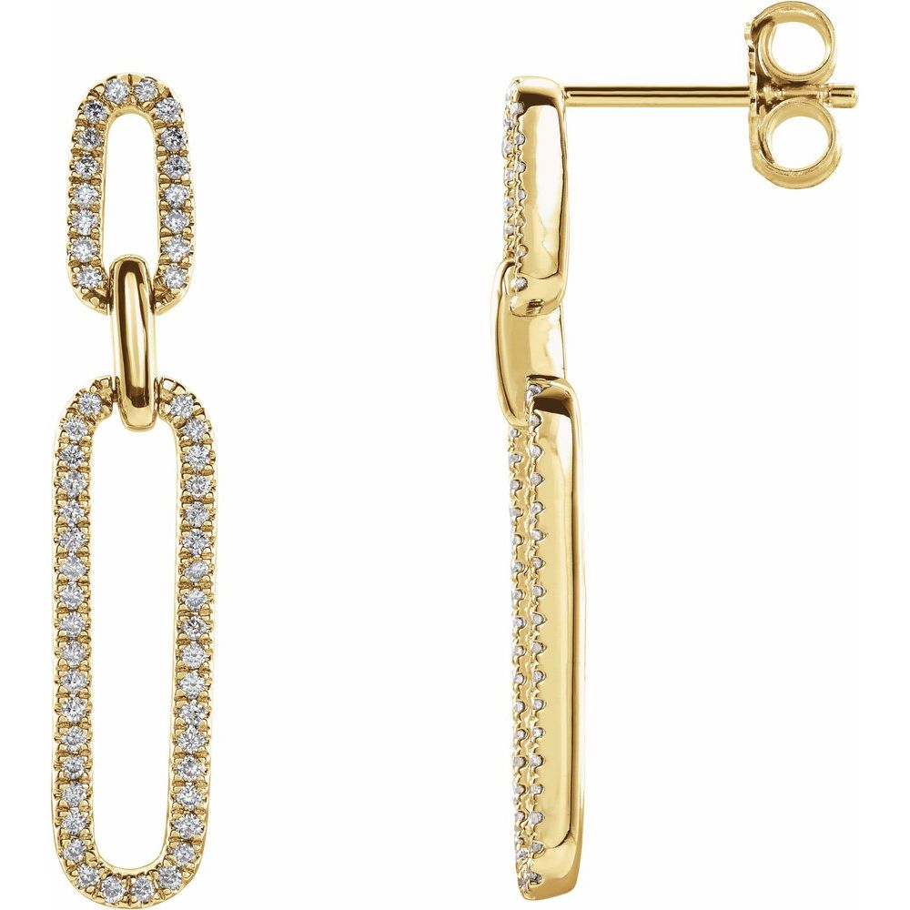 14K Yellow Gold 1/3 CTW Natural Diamond Link Earrings