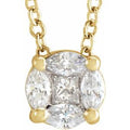 1/6 Ctw Natural Diamond Cluster Necklace (Style 653685)