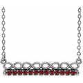Natural Garnet Bar Necklace (Style 86823)
