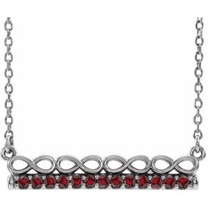 Natural Garnet Bar Necklace (Style 86823)