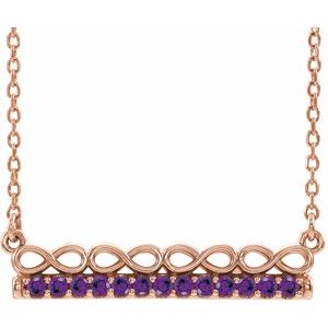 Natural Amethyst Bar Necklace (Style 86823)