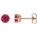 Natural Ruby And .03 Ctw Natural Diamond Earrings (Style 87134)