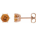 Citrine And .03 Ctw Natural Diamond Earrings (Style 87134)