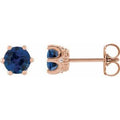 Natural Blue Sapphire And .03 Ctw Natural Diamond Earrings (Style 87134)