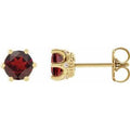 Natural Mozambique Garnet And .03 Ctw Natural Diamond Earrings (Style 87134)