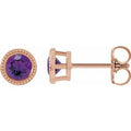 Natural Amethyst Bezel-Set Earrings (Style 87236)