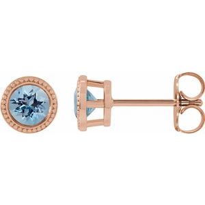 Aquamarine Bezel-Set Earrings (Style 87236)