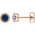Natural Blue Sapphire Bezel-Set Earrings (Style 87236)