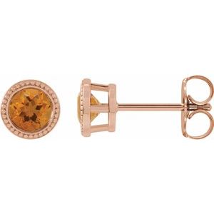 Citrine Bezel-Set Earrings (Style 87236)