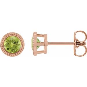 Natural Peridot Bezel-Set Earrings (Style 87236)