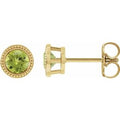 Natural Peridot Bezel-Set Earrings (Style 87236)