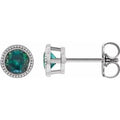 Natural Alexandrite Bezel-Set Earrings (Style 87236)
