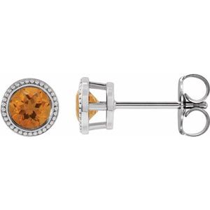 Citrine Bezel-Set Earrings (Style 87236)