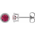 Natural Ruby Bezel-Set Earrings (Style 87236)